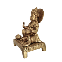 Handcrafted Brass Lord Kubera (Kuberudu) Idol The Celestial Bestower of Wealth and Abundance