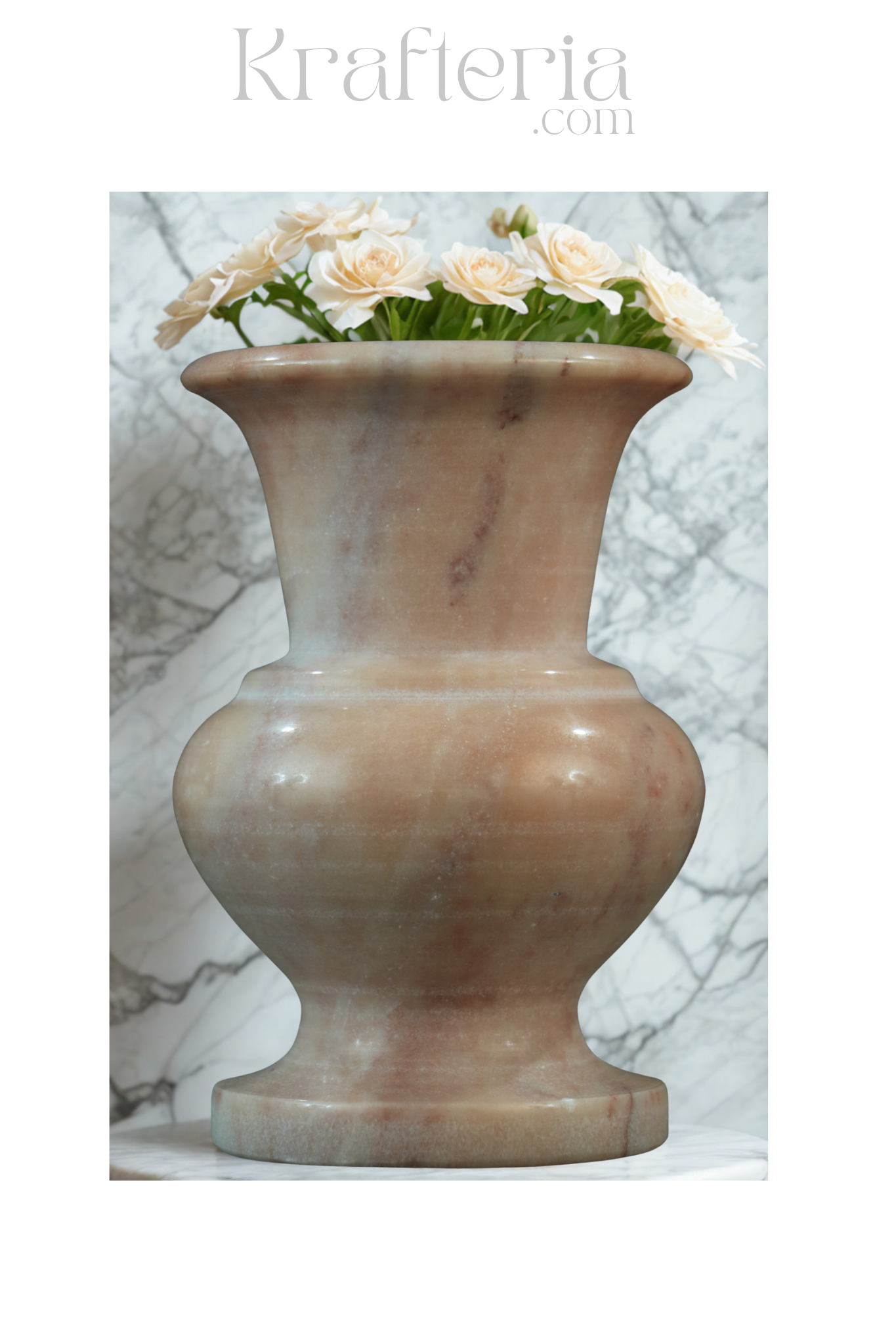 Handcrafted Marble Flower Vase – Elegant Home Decor