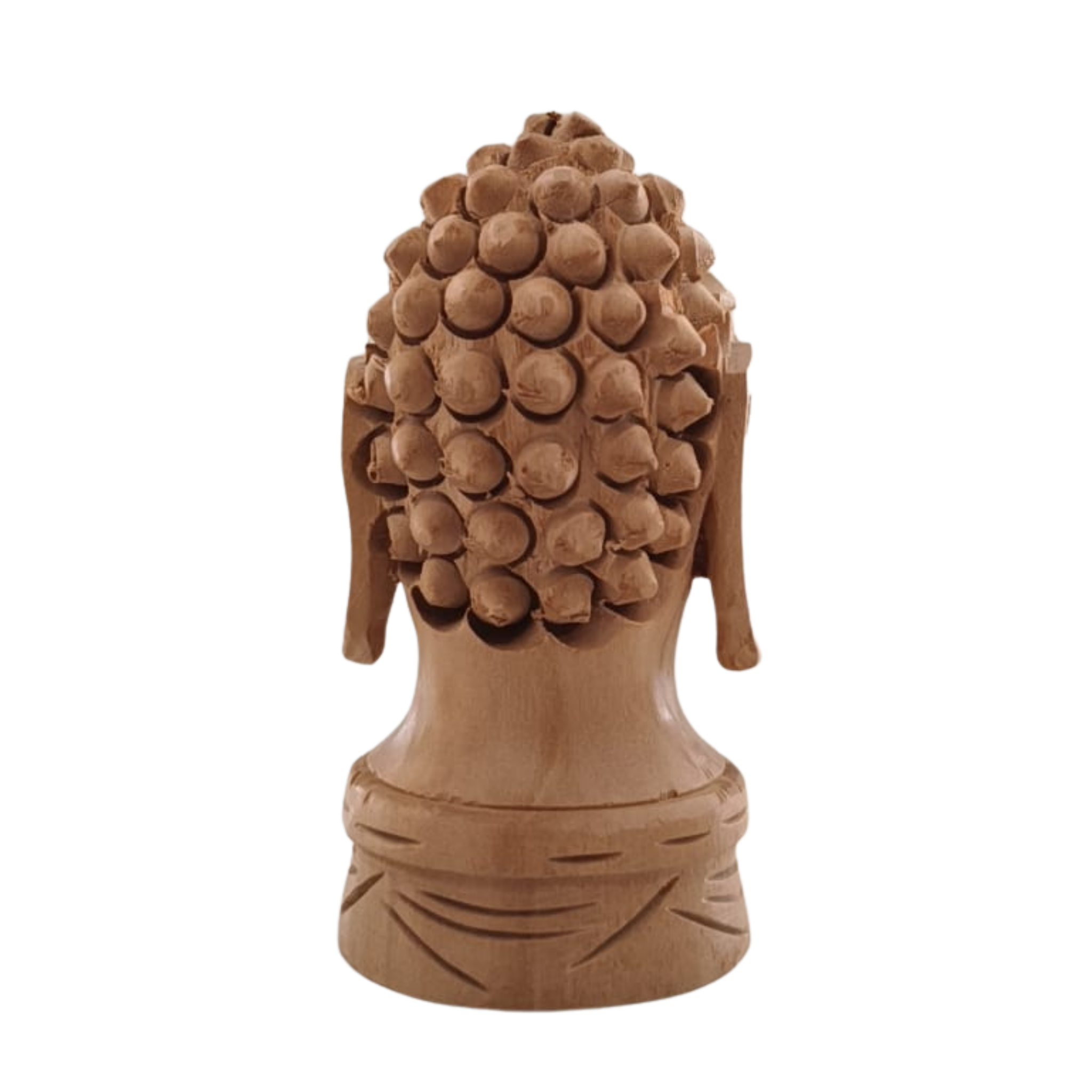 Buddha Wooden Head Statue | Hand-Carved Spiritual Decor