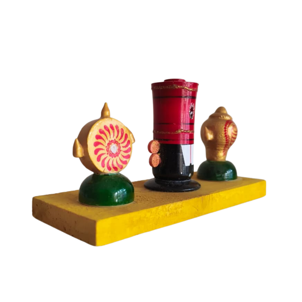 Vibrant Etikoppaka Balaji Stand - Traditional Lacquer Wood Art   Etikoppaka Lacquerware