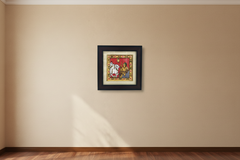 Traditional Cowherd with Bulls - Cheriyal Folk Art Painting   Cheriyala Painting