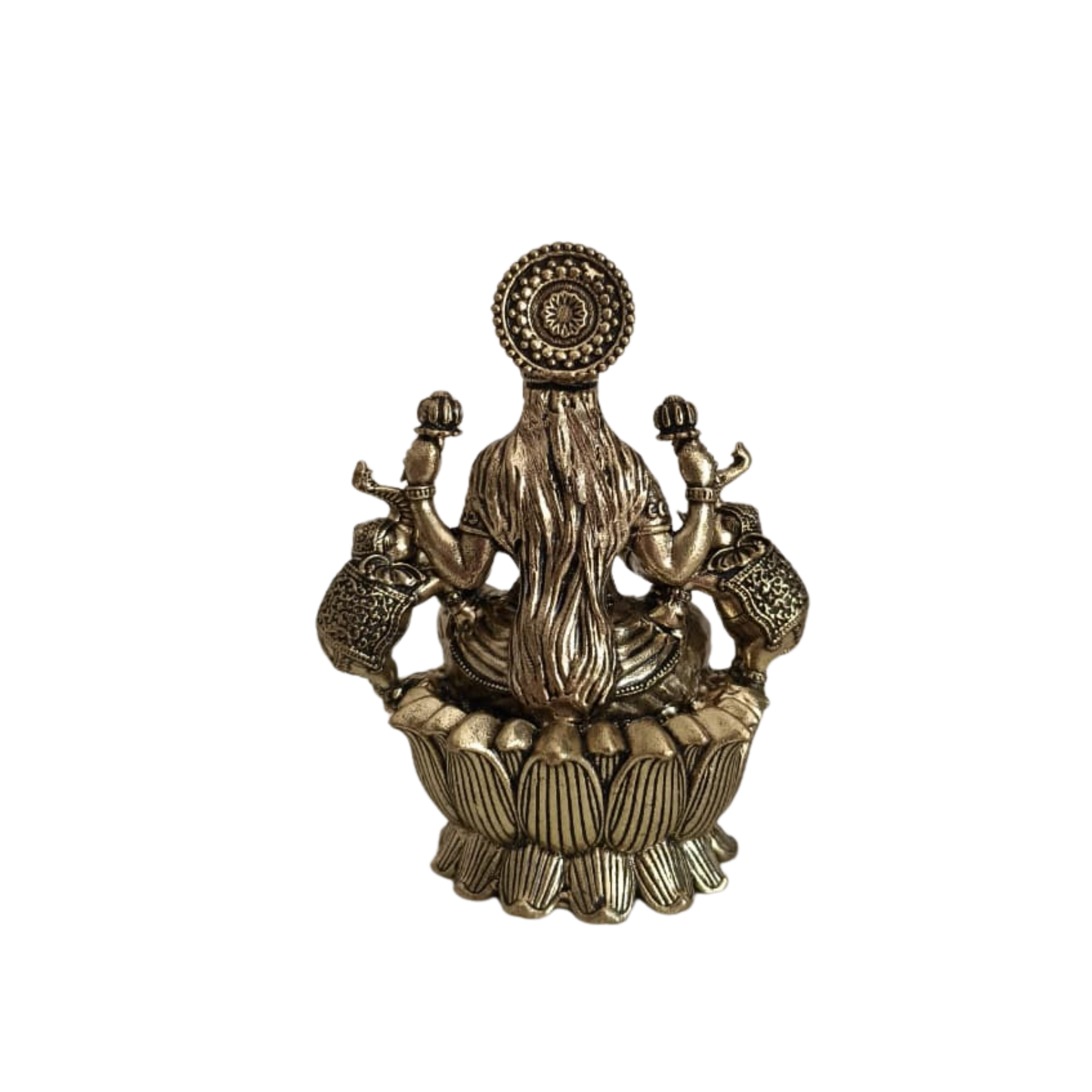 Auspicious Brass Gaja Lakshmi Idol with Elephants - Goddess of Power