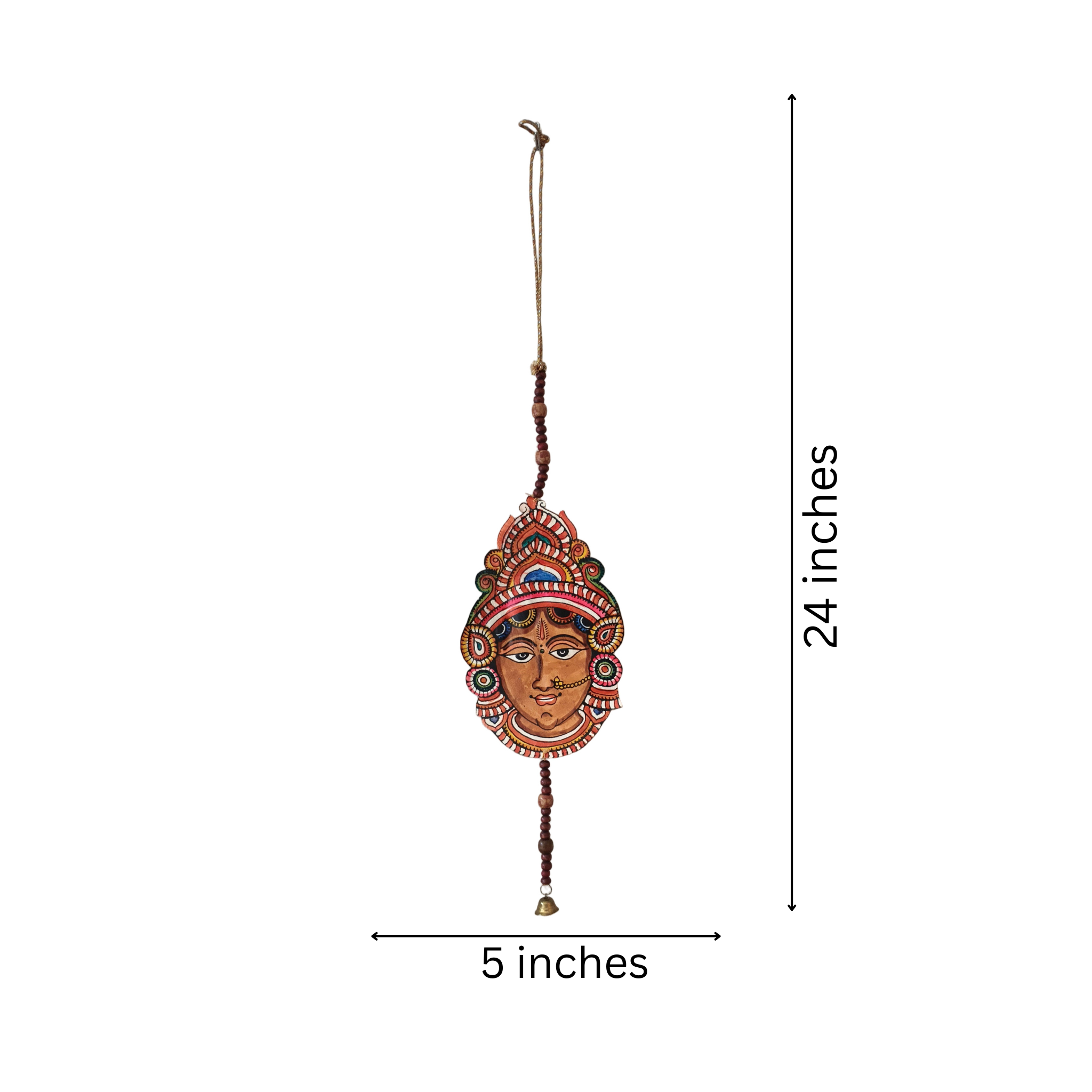 Hand-Painted Leather Goddess Wall Hanging