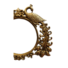 Peacock Brass Prabhavali Frame - Traditional Twin Peacock Wall Art   Brass Artwork