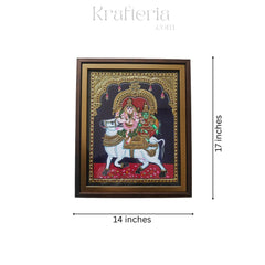 Shiva and Parvathi on Nandi – Thanjavur Divine Art