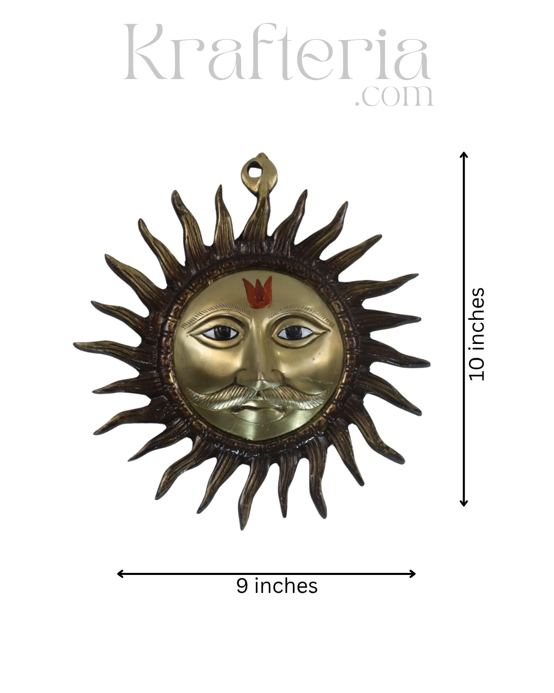 Elegant Brass Sun God (Surya) Wall Decor Piece