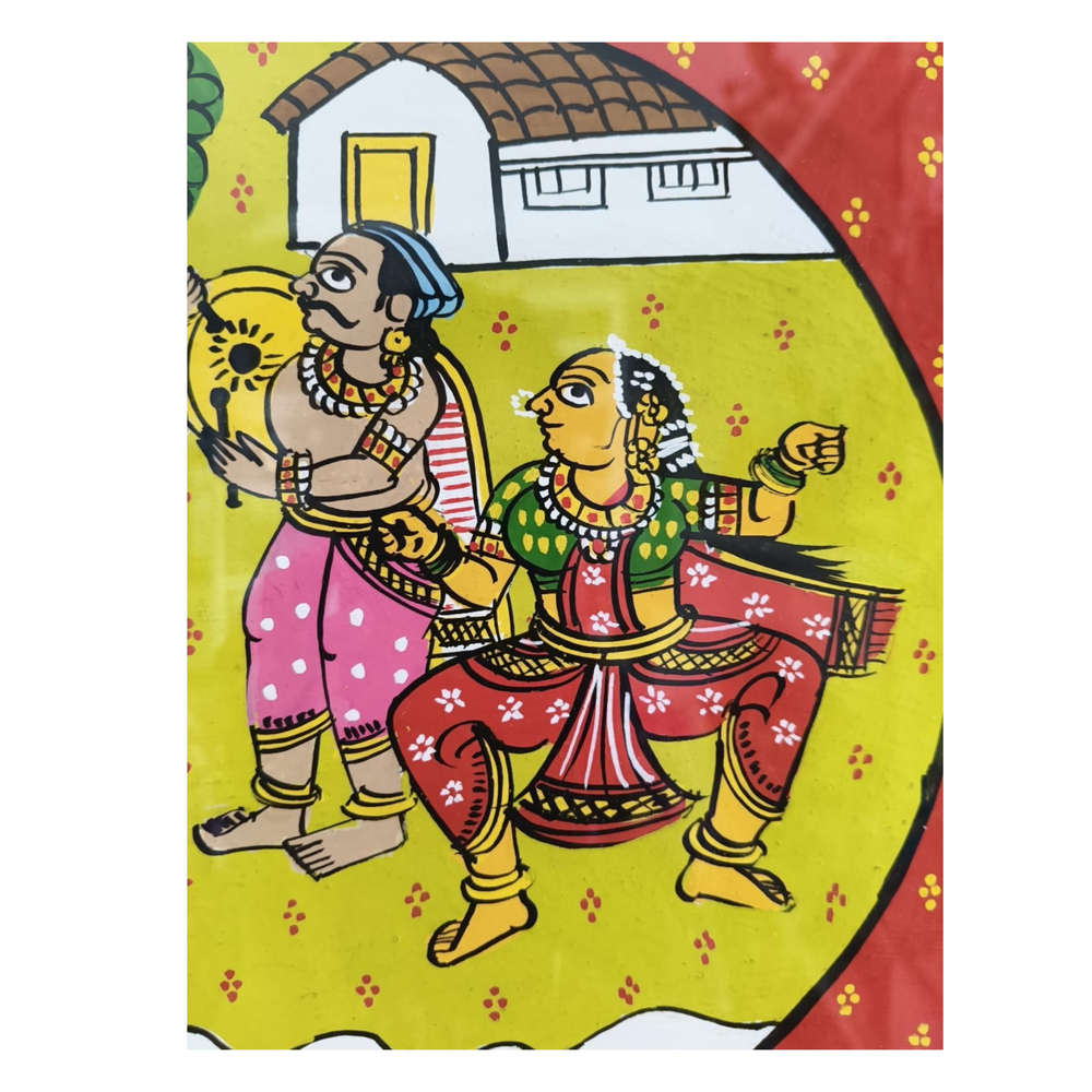 Traditional Indian Narrative Scroll Art - Cheriyal Folk Art Painting   Cheriyala Painting