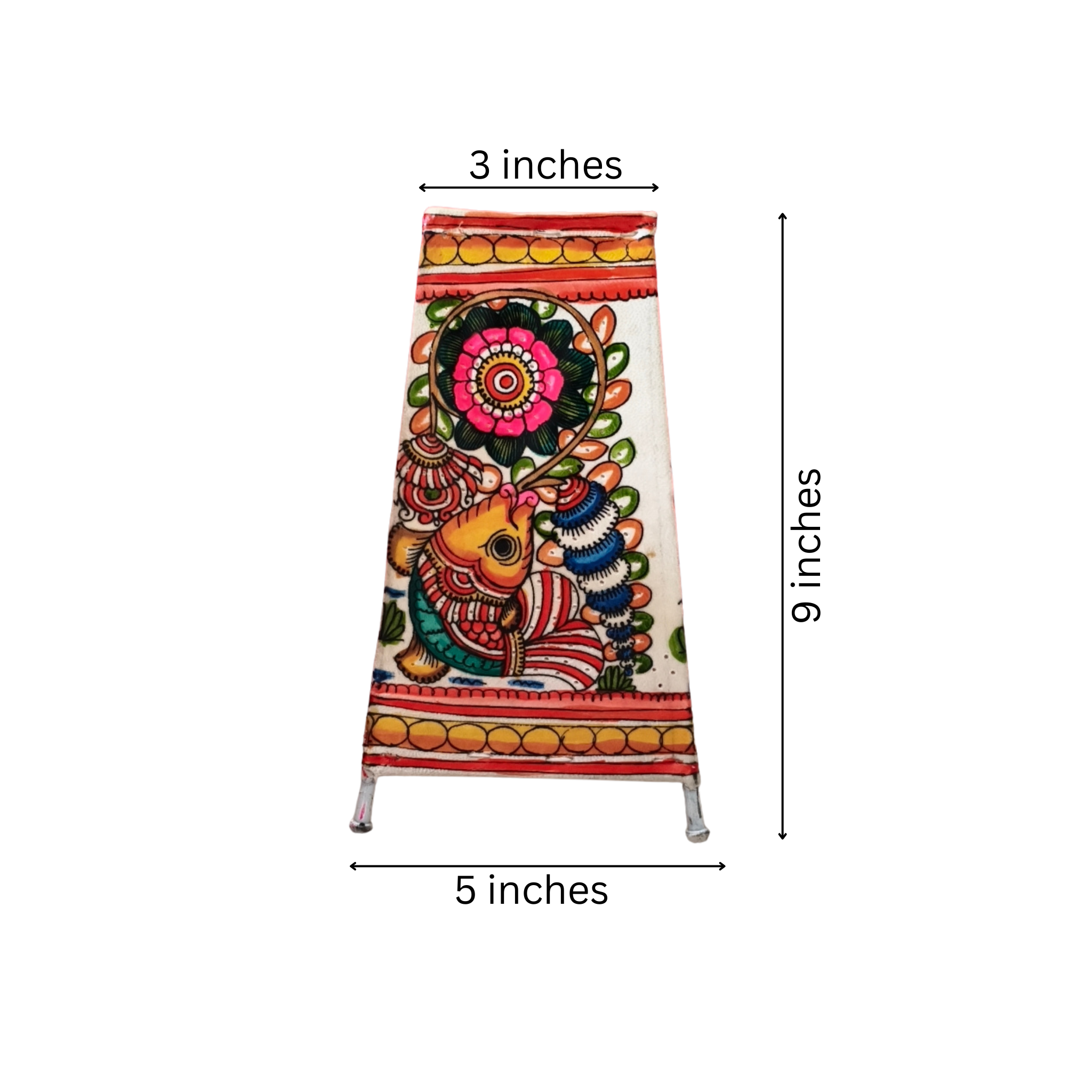 Fish with Floral Motifs – Leather Wall Hanging  | Bed Lamp