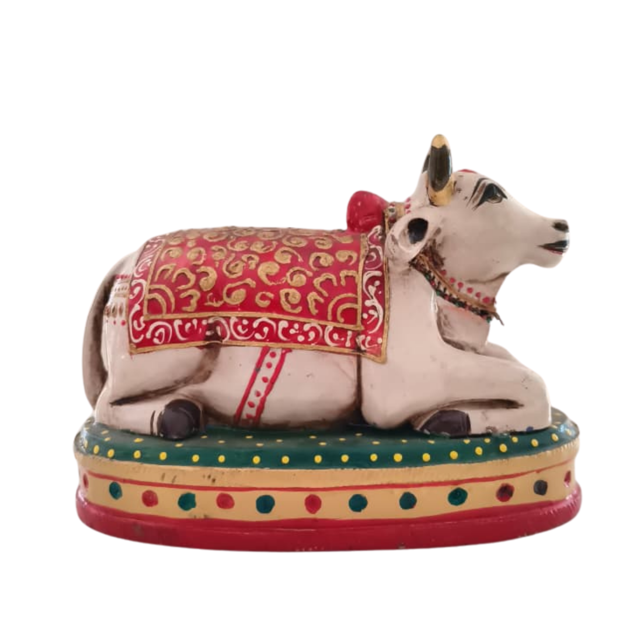 Handcrafted Nandhi Statue | Vibrant Hand-Painted Spiritual Decor