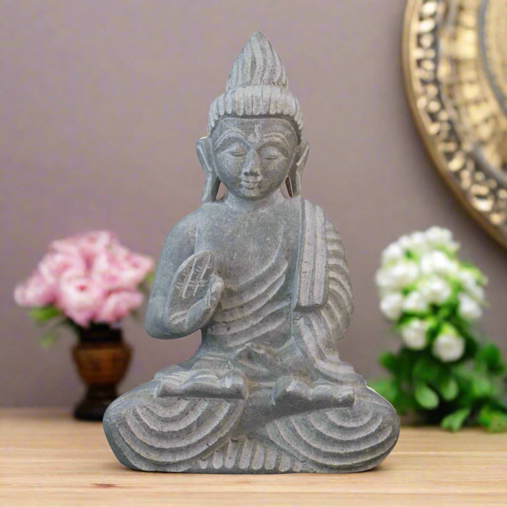 Peaceful Buddha Figurine – Soft Stone Decorative Idol