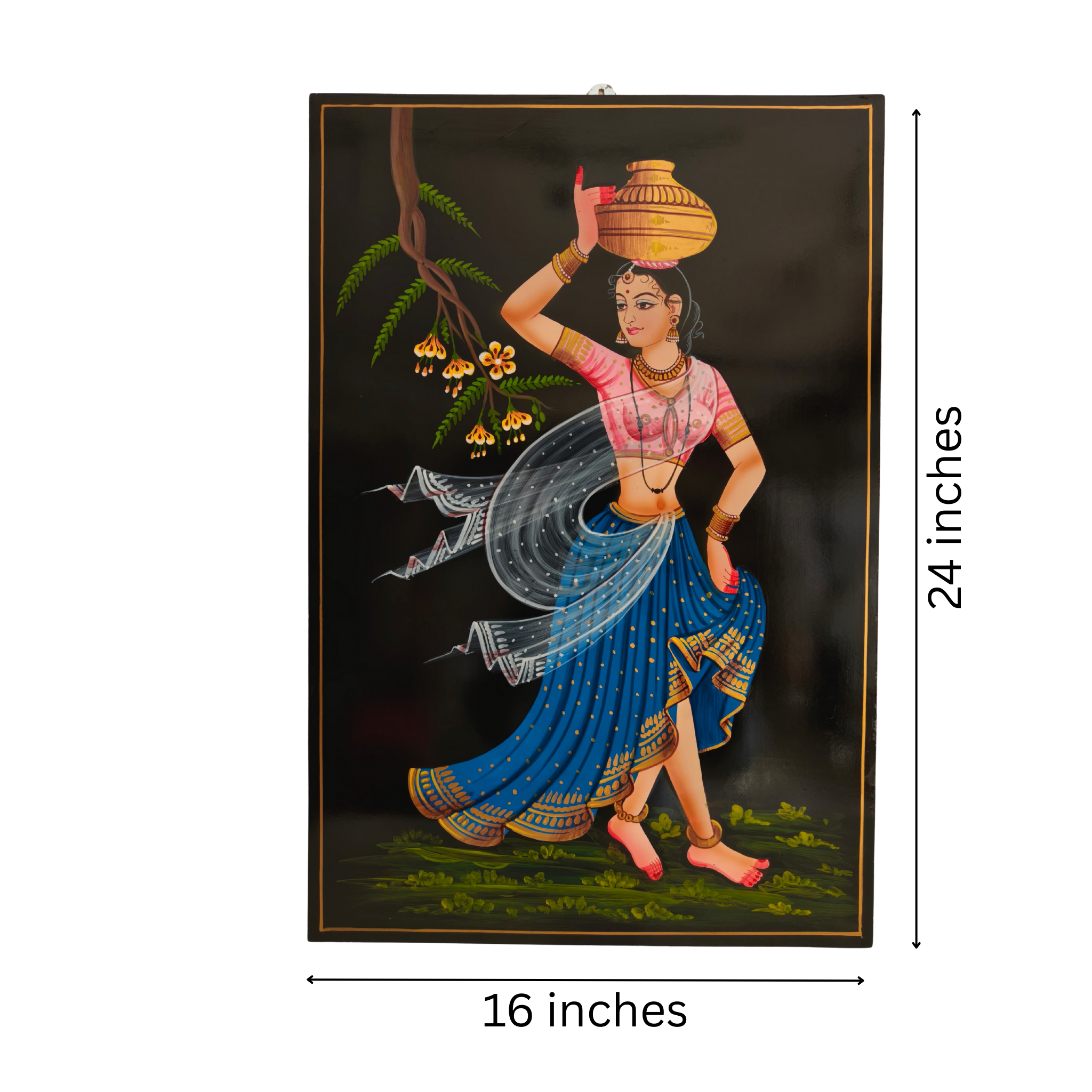 Authentic Nirmal painting village belle artwork