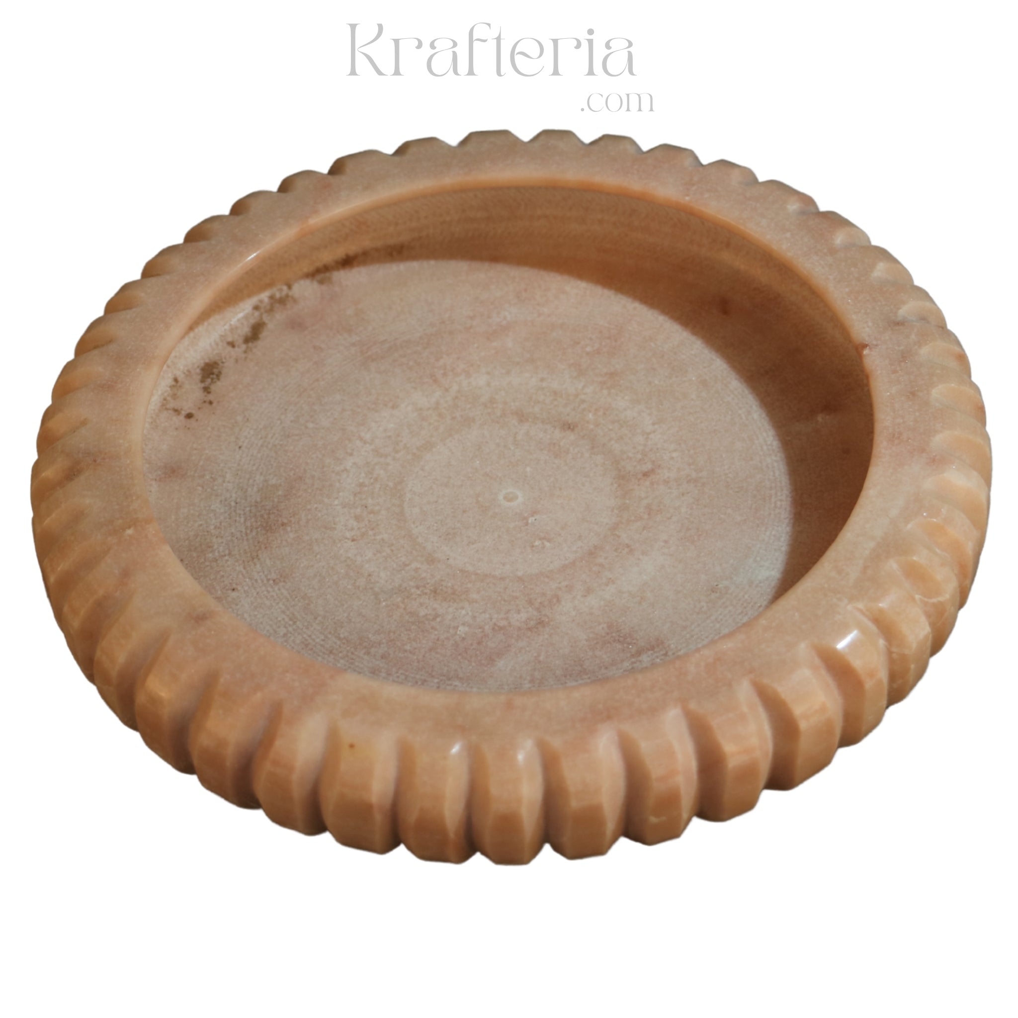 Handcrafted Marble Urli – Shallow Decorative Bowl
