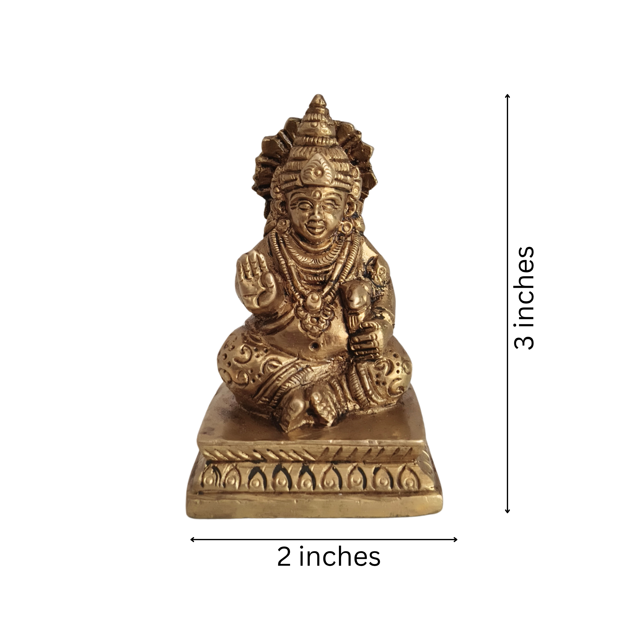 Handcrafted Brass Lord Kubera (Kuberudu) Idol The Celestial Bestower of Wealth and Abundance