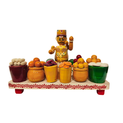 Kumbhakarna with Sweets – Etikoppaka Wooden Lacquerware