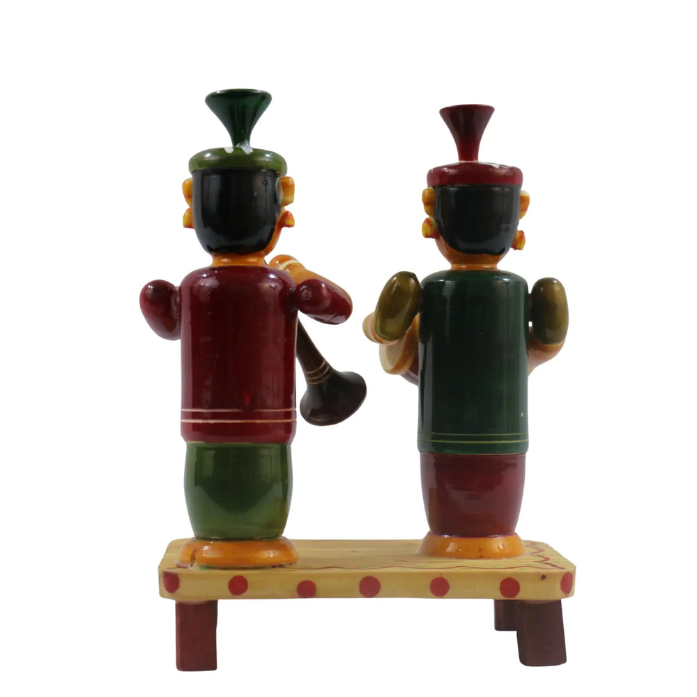 Traditional Chennapattnam wooden wedding ring set for couples