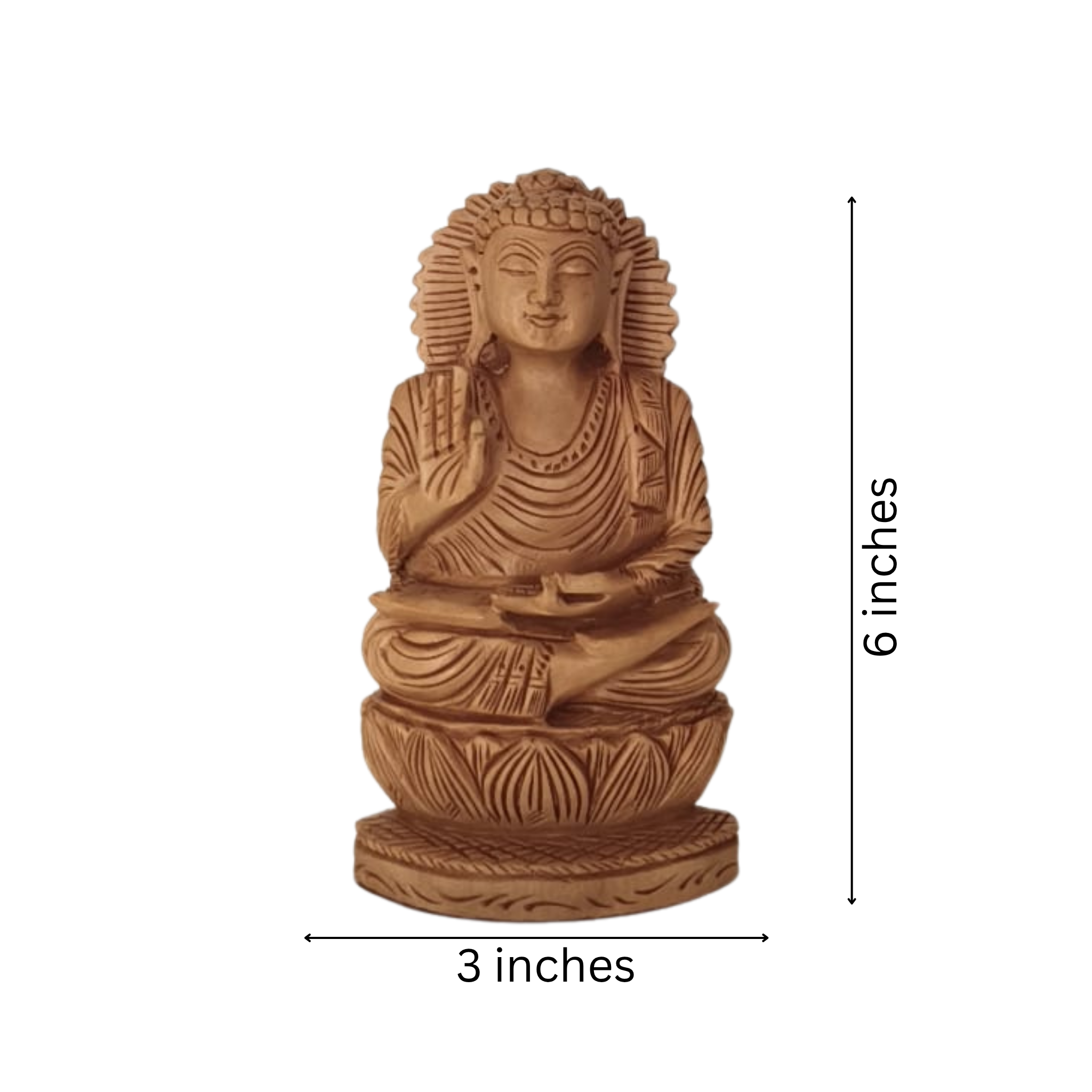 Hand-Carved Wooden Lotus Sitting Buddha – Spiritual Home Decor