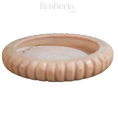 Handcrafted Marble Urli – Shallow Decorative Bowl