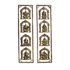 Brass Ashtalakshmi Wall Hanging Panel Set for Home & Temple Decor   Wall Art Panel