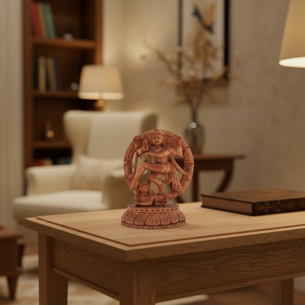 Intricately Carved Wooden Nataraja | Lord Shiva Cosmic Dance Statue