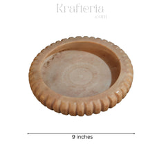 Handcrafted Marble Urli – Shallow Decorative Bowl