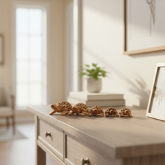 Wooden Jali Tortoise Family – Artisan Carved Traditional Home Decor