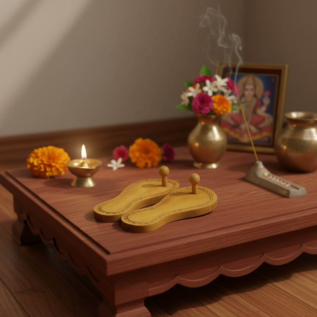 Traditional Wooden Paadukalu – Handcrafted for Pooja Ceremonies