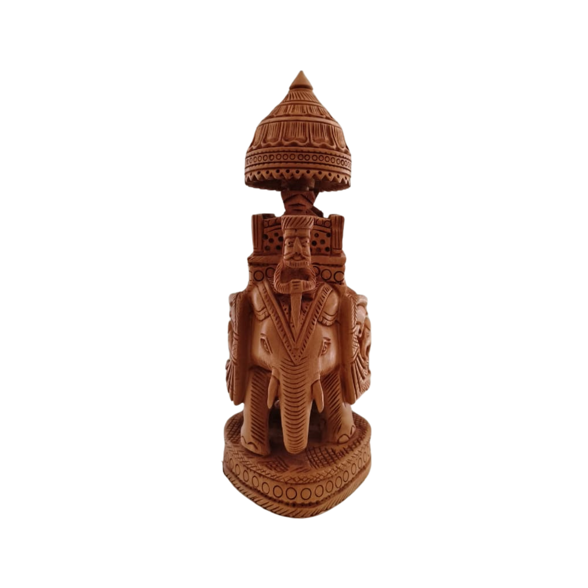 Hand-Carved Wooden Ambari Elephant | Traditional Indian Decor