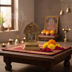 Intricately Carved Brass Prabhavali (Deity Arch)   Brass Ware