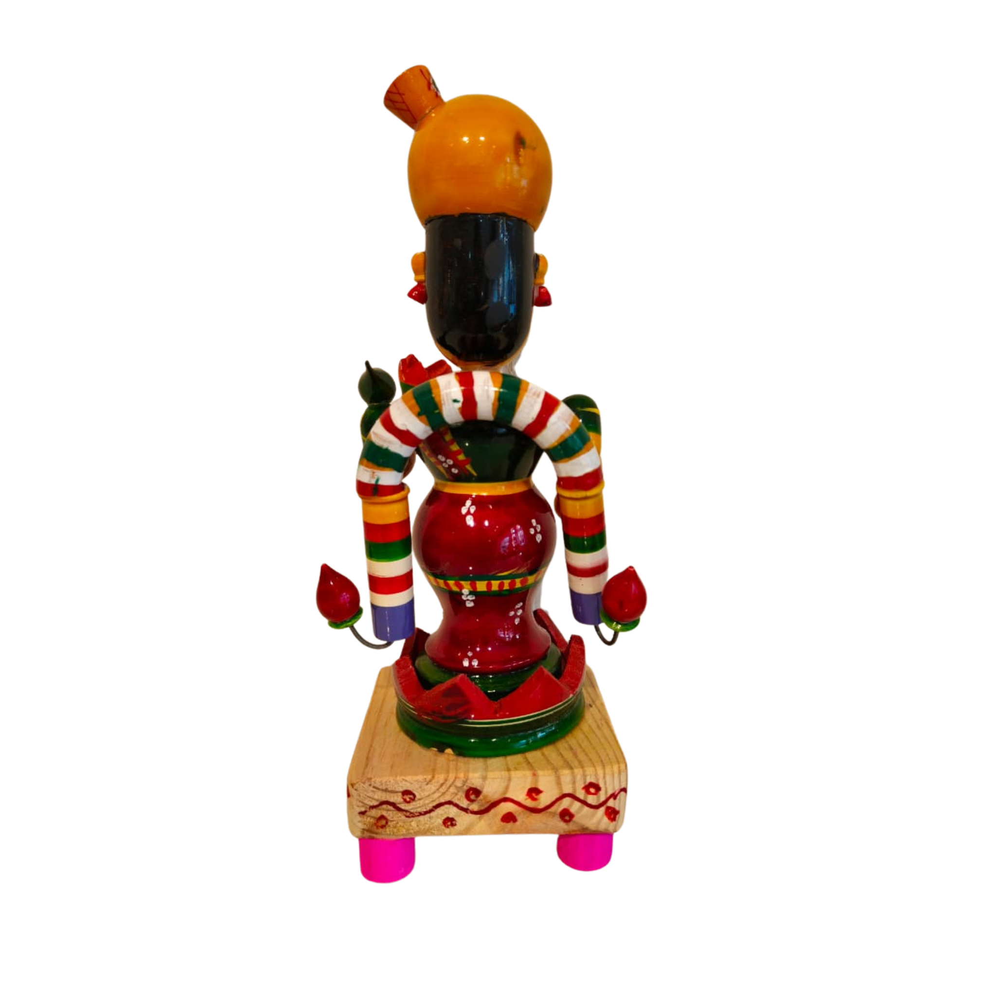 Sacred Etikoppaka Goddess Lakshmi Figurine – Folk Art Wooden Craft