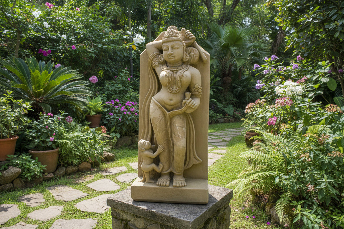 Mother and Child - A Posture of Khajuraho sculpture   Sand Stone