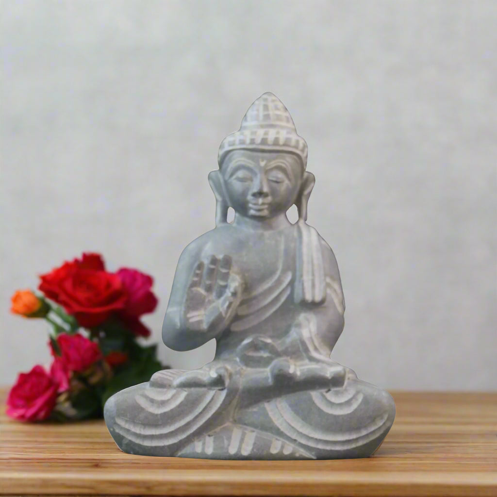 Peaceful Buddha Figurine – Soft Stone Decorative Idol
