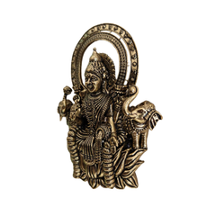 Goddess Lakshmi with Elephants Wall Hanging| Brass Finish Gajalakshmi Wall Hang   Brass Artwork