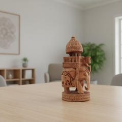 Hand-Carved Wooden Ambari Elephant | Traditional Indian Decor