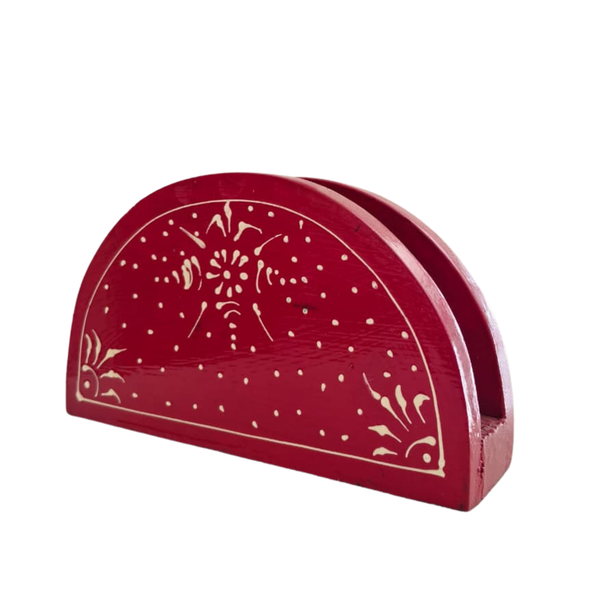 Decorative Wooden Tissue Holder | Hand-Painted Rustic Style