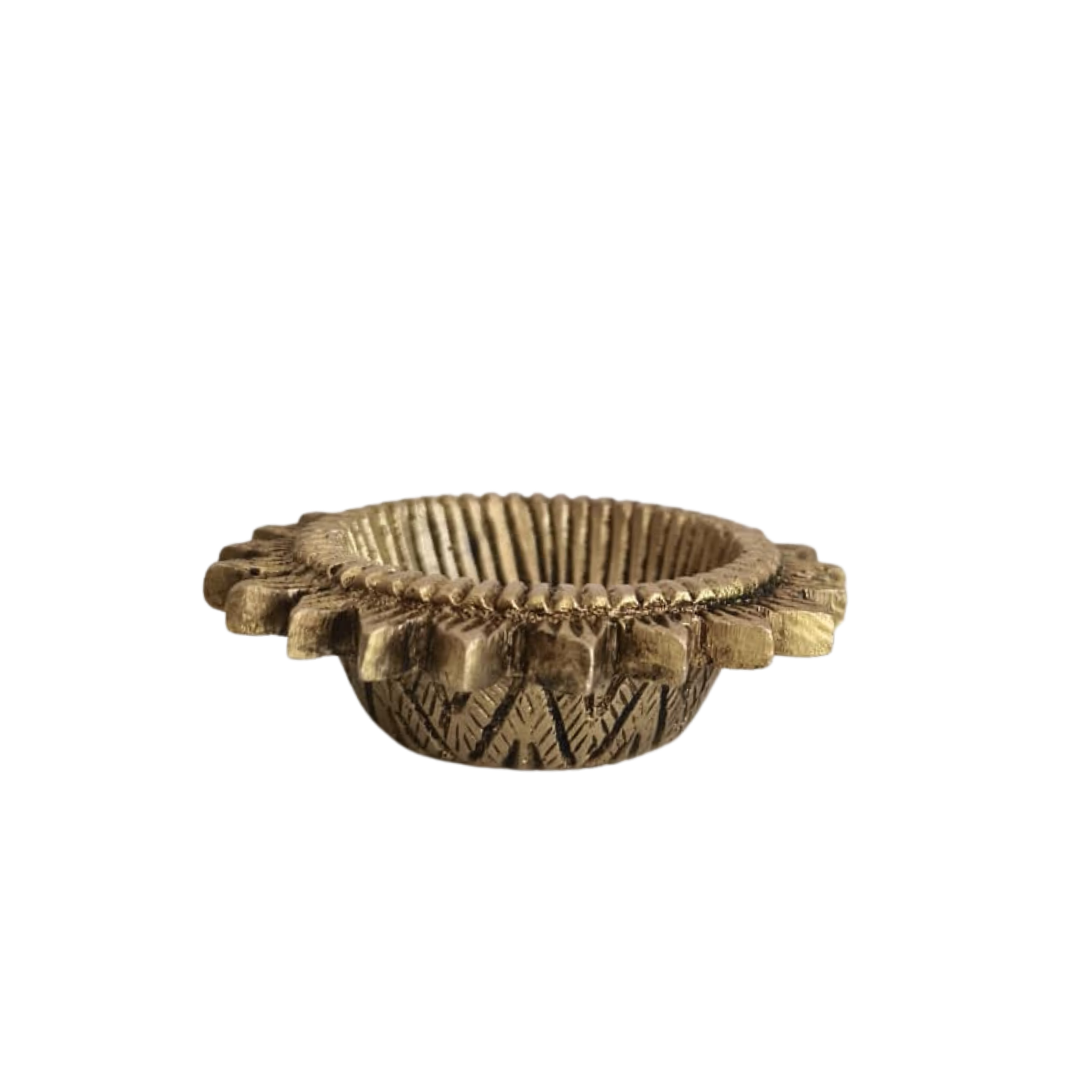 Pair of Sun/Star-Shaped Brass Diyas (Oil Lamps)