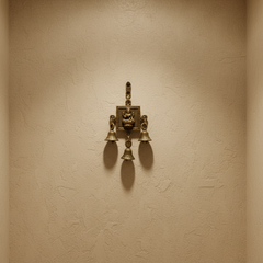 Brass Lakshmi Wall Hanging with Traditional Temple Bells   Brass Artwork