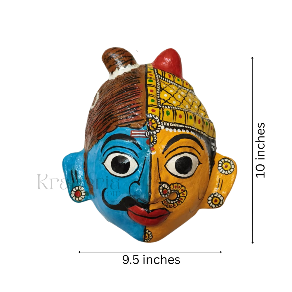 Hand-Painted Ardhanarishvara Face Wall Hanging   wall decor