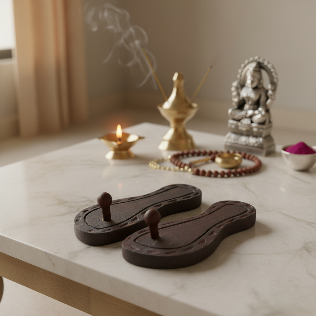 Traditional Wooden Paadukalu – Handcrafted for Pooja Ceremonies