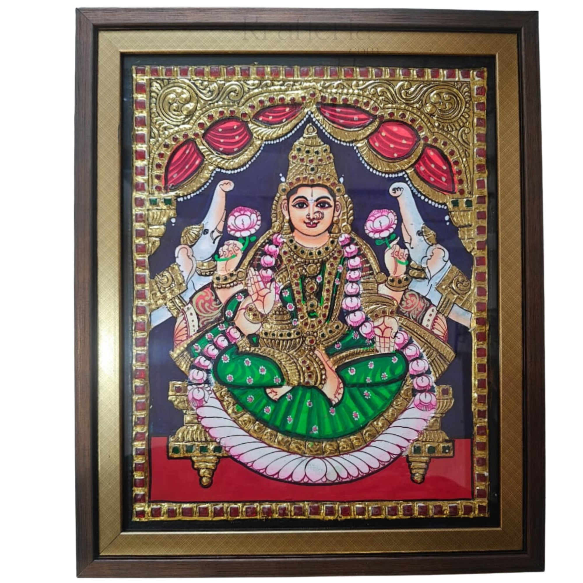 Beautiful Laxmi Devi Thanjavur Painting – Timeless Indian Craft