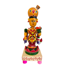 Sacred Etikoppaka Goddess Lakshmi Figurine – Folk Art Wooden Craft