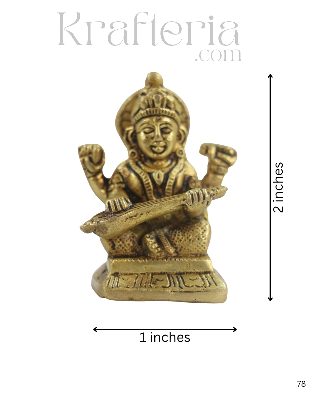 Brass Goddess Saraswathi Idol for Spiritual and Educational Spaces