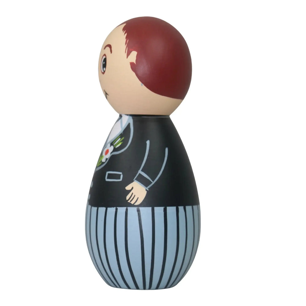 Hand painted wooden boy figurine