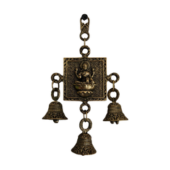 Brass Lakshmi Wall Hanging with Traditional Temple Bells   Brass Artwork