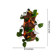 Colorful Nirmal tree of birds folk wall hanging