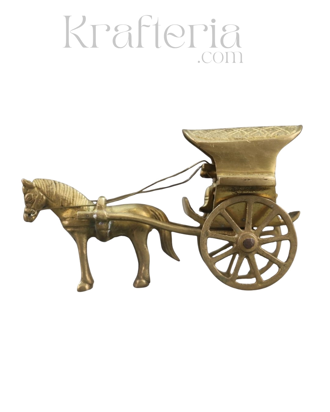 Antique Brass Horse Chariot – Exquisite Craftsmanship from India