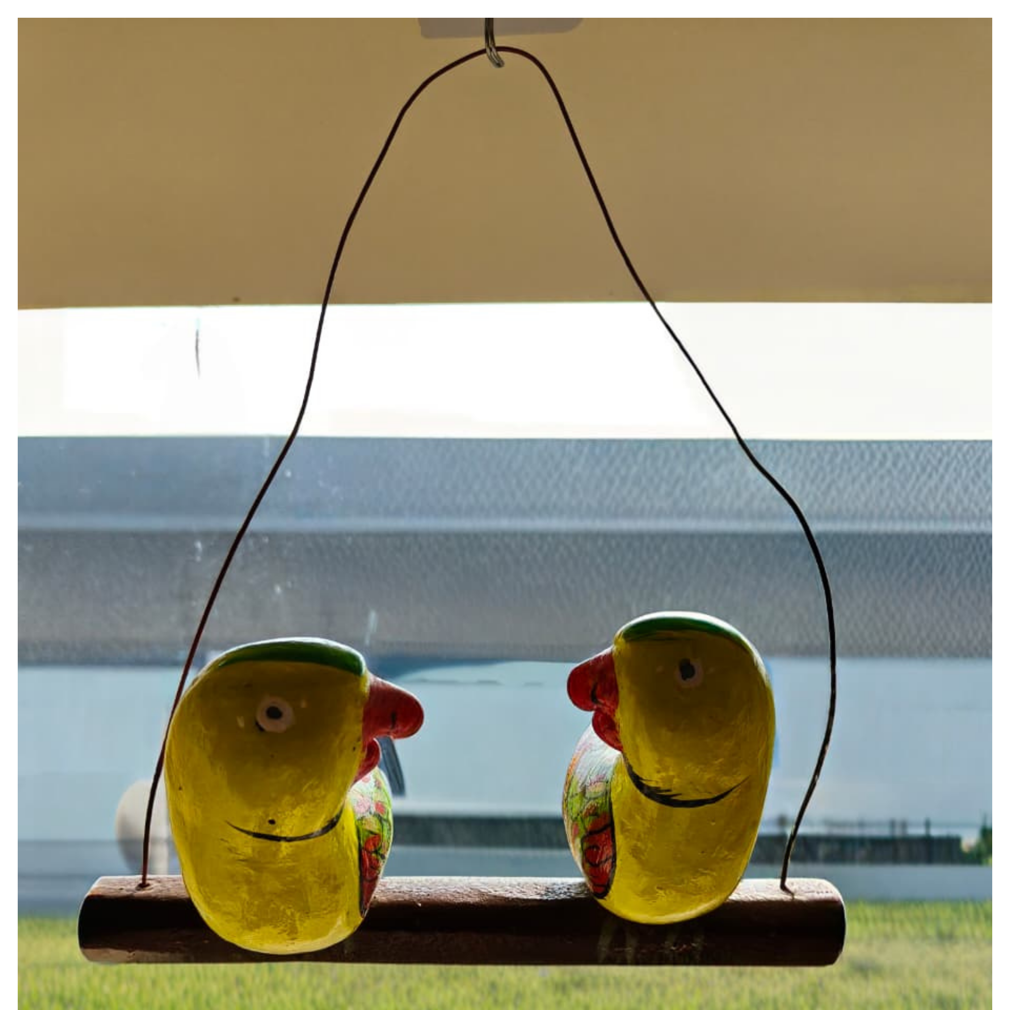 Nirmal Parrot Pair Wall Hanging | Telangana Wooden Decor   Wooden Toy