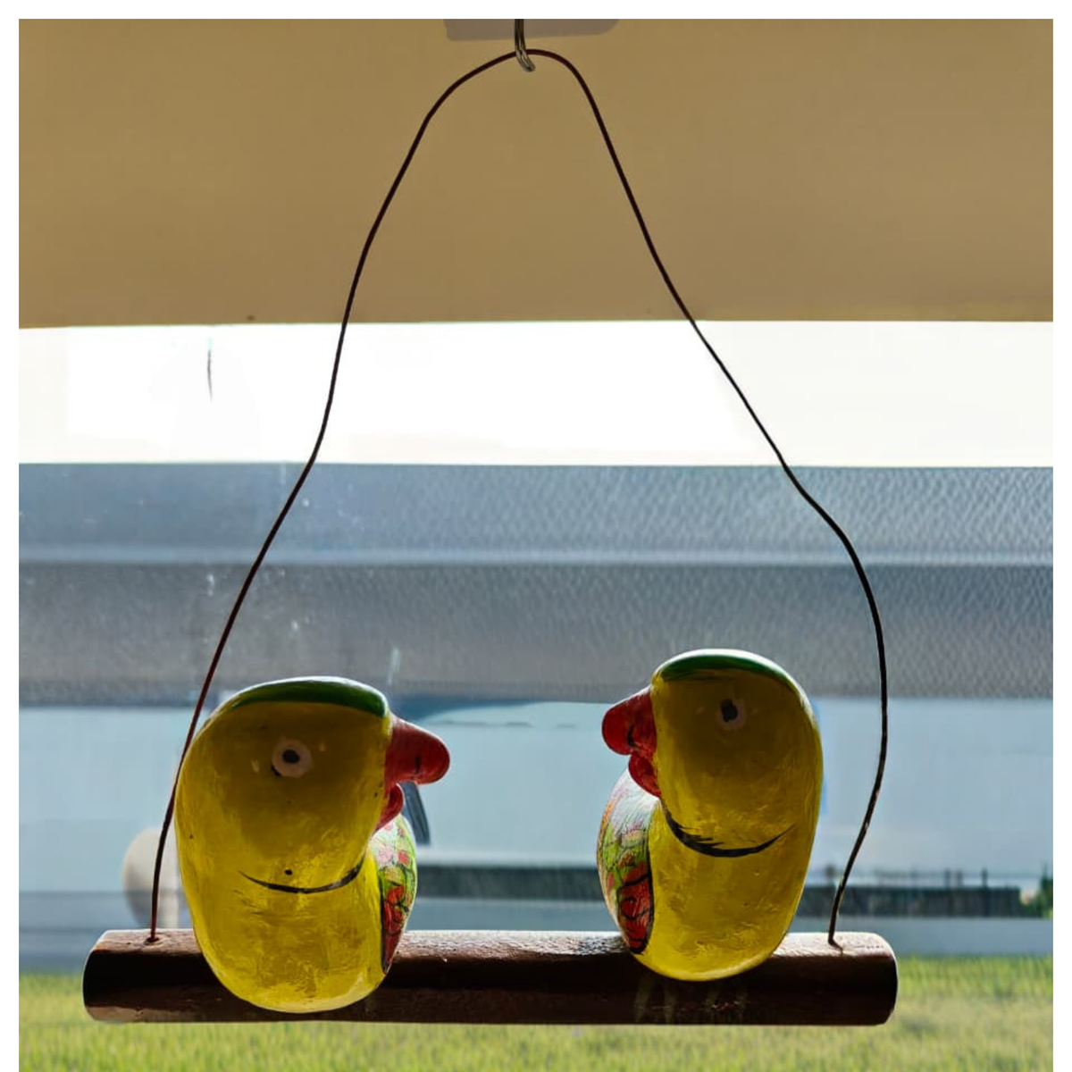 Nirmal Parrot Pair Wall Hanging | Telangana Wooden Decor   Wooden Toy