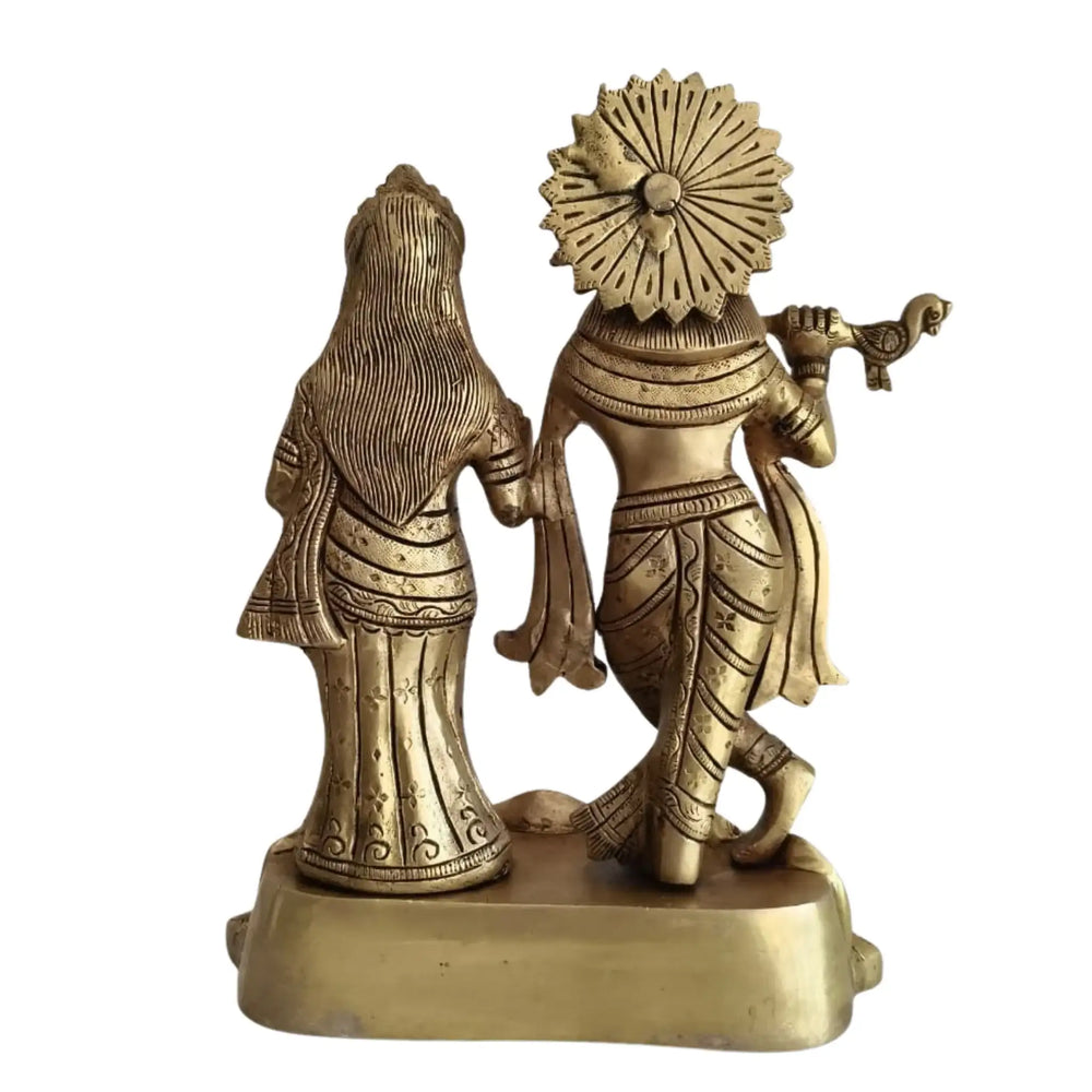 Brass Radha Krishna Murti – Timeless Symbol of Divine Love & Harmony   Brass Ware