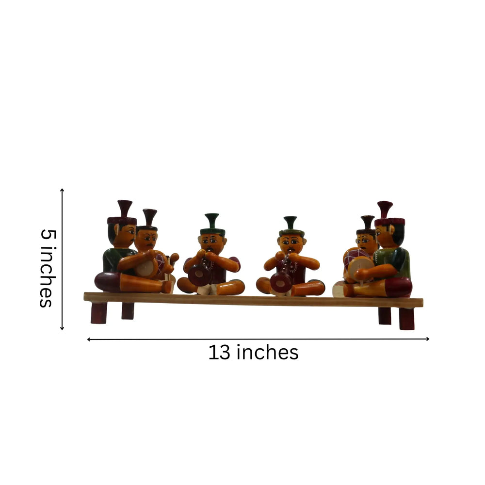 Traditional Channapatna wooden music toy set with eco-friendly lacquer finish