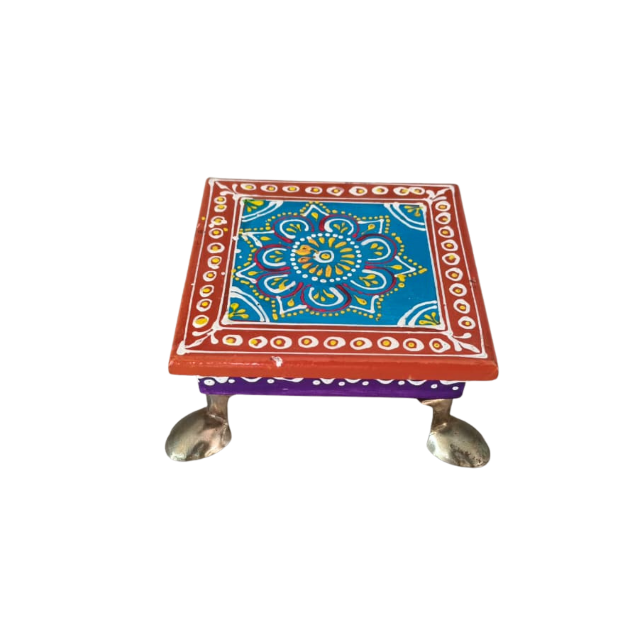 Hand-Painted Wooden Stool | Decorative Handmade Furniture